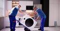 Washing Machine Appliance Delivery And Install Royalty Free Stock Photo