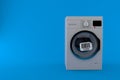 Washing machine with barcode sticker Royalty Free Stock Photo