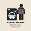 Washing Machine Black Symbol Icon Vector