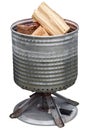 Washing Machine bowl brazier with wood