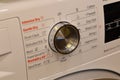 The washing machine buttons are surrounded by various functions, allowing for customized washing cycles tailored to your laundry Royalty Free Stock Photo
