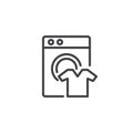 Washing machine and clean shirt outline icon