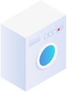 Washing machine for clothes care. Electronic laundry equipment for housekeeping. Household appliance