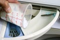 Washing machine for clothes and laundry detergent with rinsing l Royalty Free Stock Photo