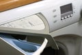 Washing machine for clothes and laundry detergent with rinsing l Royalty Free Stock Photo