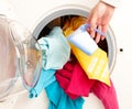 Washing machine with colorful clothes