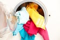 Washing machine with colorful clothes