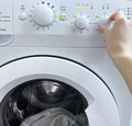 Washing machine control panel close-up Royalty Free Stock Photo