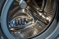 Washing machine detailed view laundry hygiene equipment fresh clean garments clothing clothes appliance household chores