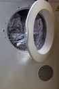 Washing machine with dirty clothes