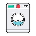 Washing machine equipment, Electric washer laundry icon, wash symbol clothes, vector illustration background