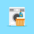 Washing machine, flat design vector illustration