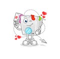 Washing machine hold love letter illustration. character vector Royalty Free Stock Photo