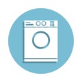 washing machine icon in badge style. One of Bathroom collection icon can be used for UI, UX