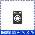Washing machine icon flat Royalty Free Stock Photo