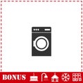 Washing machine icon flat Royalty Free Stock Photo
