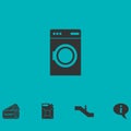 Washing machine icon flat Royalty Free Stock Photo