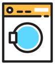 Washing machine icon. Laundry device color symbol