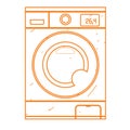 Washing machine icon outline drawing. Equipment for the home and the service sector