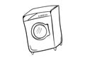 Washing machine icon vector with doodle style Royalty Free Stock Photo