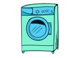 Washing machine icon vector with doodle style Royalty Free Stock Photo