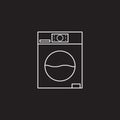 Washing machine icon vector, laundry solid logo illustration, pi Royalty Free Stock Photo
