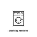 Washing machine icon, vector symbol.