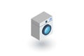 Washing machine isometric flat icon. 3d vector