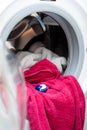 Washing machine with laundry and detergent pod