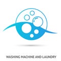 Washing machine and laundry logo. Vector illustration