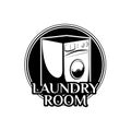 Washing Machine. Laundry Room And Dry Cleaning label and badge. Royalty Free Stock Photo