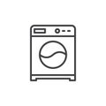 Washing machine line icon, outline vector sign, linear style pictogram isolated on white.