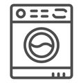 Washing machine line icon. Washer vector illustration isolated on white. Home appliance outline style design, designed