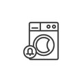 Washing machine notification line icon Royalty Free Stock Photo