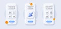 Washing machine, Phone messages and Security agency line icons pack. For web app. 3d phone mockups. Vector