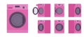 Washing Machine pink set, laundry clothes washer home appliance