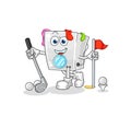 Washing machine playing golf vector. cartoon character Royalty Free Stock Photo