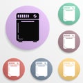 Washing machine semi-automatic badge color set icon. Simple glyph, flat vector of wash icons for ui and ux, website or mobile Royalty Free Stock Photo