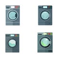 Front loading washing machine vector modern home appliance flat style Royalty Free Stock Photo