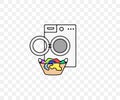 Washing machine, washer, laundry and bathroom, colored graphic design