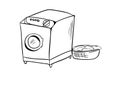 Washing machine icon vector with doodle style Royalty Free Stock Photo