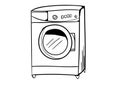 Washing machine icon vector with doodle style Royalty Free Stock Photo