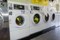 Washing machines at laundromat Royalty Free Stock Photo