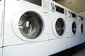 Washing machines at laundromat Royalty Free Stock Photo