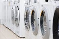 Washing mashines in appliance store Royalty Free Stock Photo