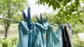 washing, outdoors, under the trees Royalty Free Stock Photo