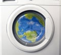 Washing the planet earth pollution