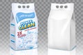 Washing powder bags vector realistic mockup set