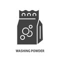 Washing powder glyph icon. Laundry symbol