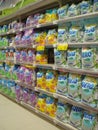 Washing powder shelf in hypermarket